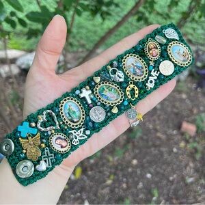 Handcrafted Green Charm Bracelet